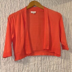 Laura: Women's Bright Coral Open Cardigan, Size: 8